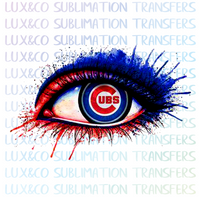 Cubs Baseball Dripping Eye Sublimation Transfer