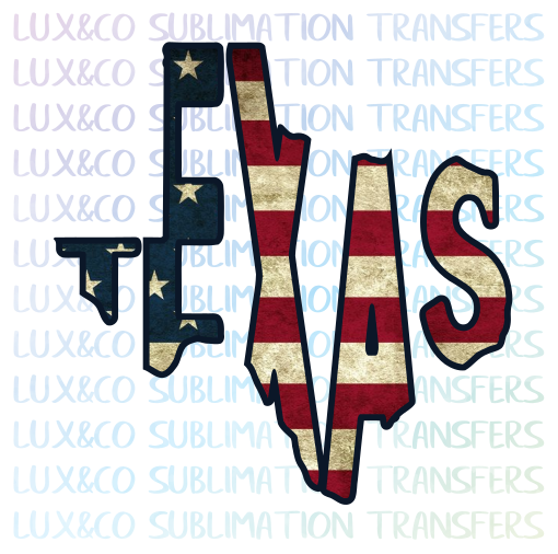 Texas American Flag Sublimation PNG Digital Design