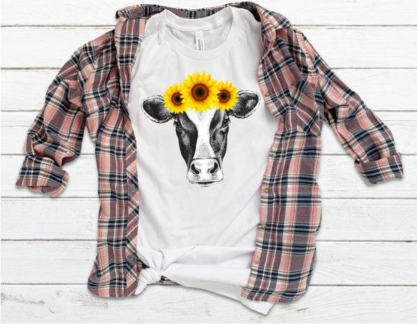 Sunflower Cow Head Sublimation Transfer