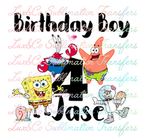 Spongebob Birthday Sublimation Transfer