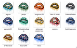 BUNDLE Glitter Dripping Lips Sublimation PNG Digital Design