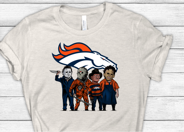 Broncos Halloween Horror Crew Football Sublimation Transfer