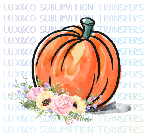 **SALE** Floral Pumpkin Sublimation Transfer