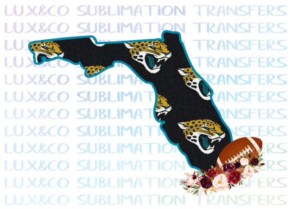 Jacksonville Jaguars Florida State Sublimation Transfer