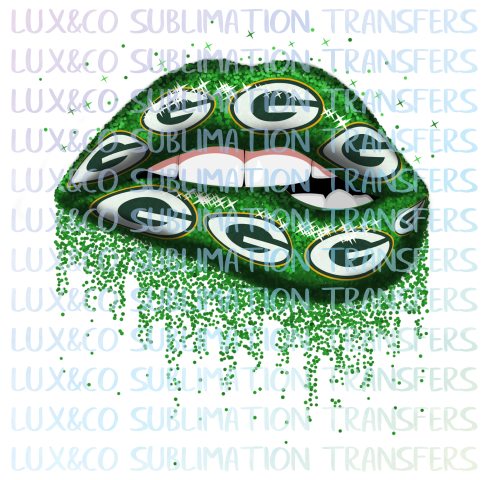 ****SALE*** Green Bay Packers Football Dripping Lips Sublimation Transfer