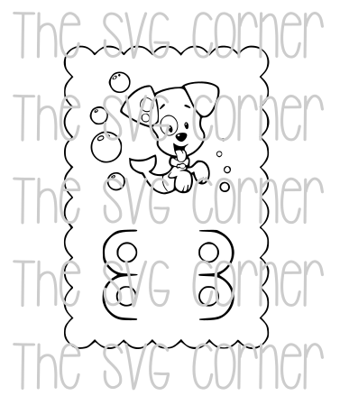 BUBBLE GUPPIES VALENTINE CRAYON CARD SVG FILE