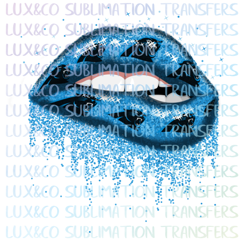 ***SALE***  Carolina Panthers Football Dripping Lips Sublimation Transfer