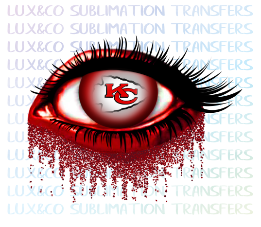 KC Chiefs Glitter Eye Sublimation Transfer