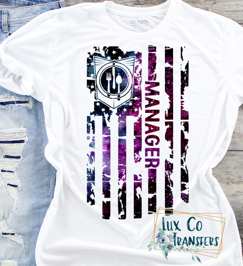 Manager Galaxy American Flag Sublimation Transfer