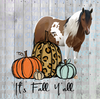 Its Fall Yall Pumpkin Sunflower Cheetah Horse Sublimation PNG Digital Design