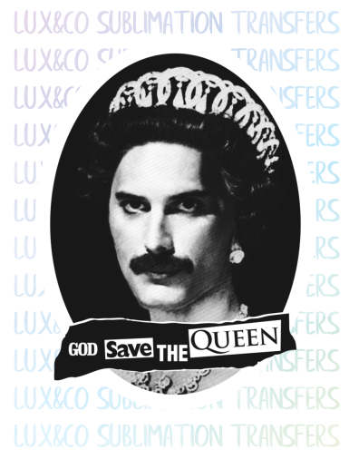 Freddy Mercury God Save the Queen Sublimation Transfer