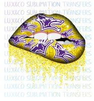 Kansas Wesleyan university Football Dripping Lips Sublimation Transfer