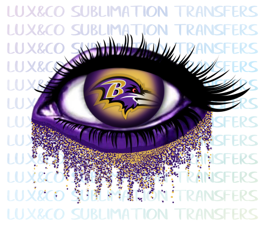 Baltimore Ravens Glitter Eye Sublimation Transfer