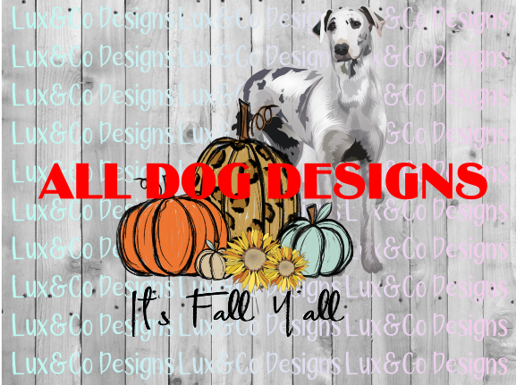 BUNDLE Its Fall Yall Pumpkin Sunflower Cheetah Dog Sublimation PNG Digital Design