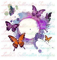 Watercolor Butterfly Monogram Frame Sublimation Transfer