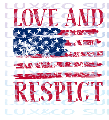 Love and Respect American Flag RED Sublimation Transfer