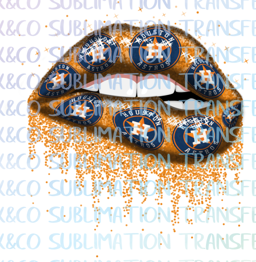 ***SALE*** Houston Astros Football Dripping Lips Sublimation Transfer