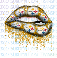 ***SALE***  Pittsburgh Steelers Football Dripping Lips Sublimation Transfer