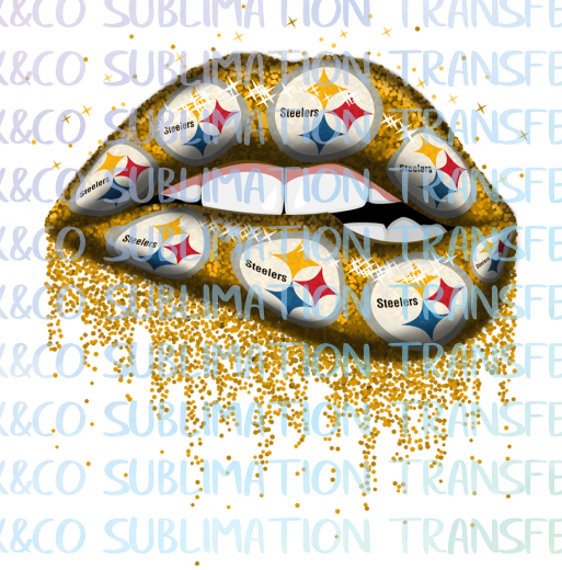 ***SALE***  Pittsburgh Steelers Football Dripping Lips Sublimation Transfer