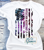 Physician Assistant Galaxy American Flag Sublimation Transfer