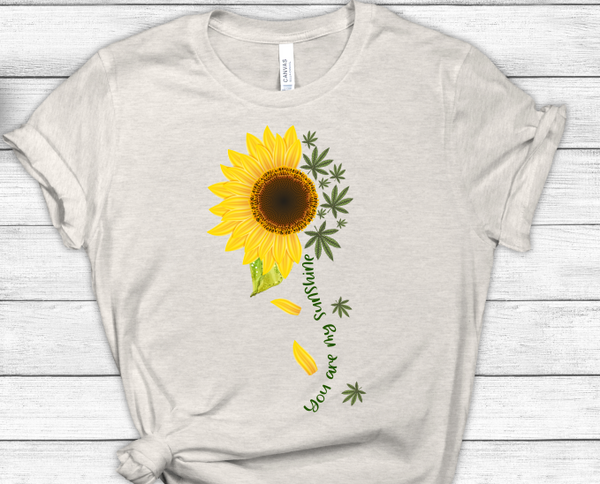 You are my Sunshine Sunflower Pot Leaf Marijuana Hemp Sublimation Transfer