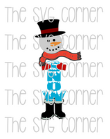 Snowman Sign Winter Christmas Holiday SVG File