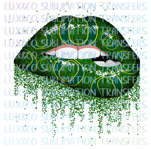 Oregon Ducks Football Dripping Lips Sublimation Transfer