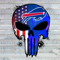 Buffalo Bills Punisher Skull Football American Flag Sublimation Transfer