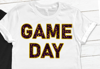 Game Day Cheetah Purple Gold Sublimation PNG Digital Design