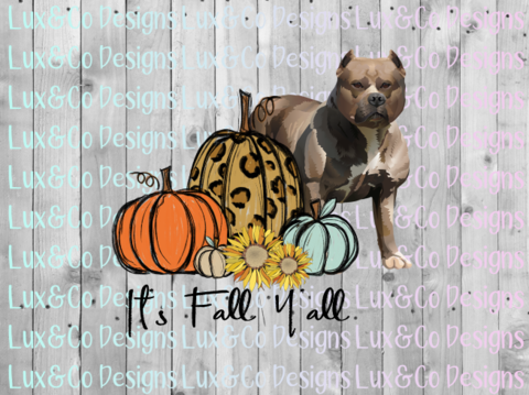 Its Fall Yall Cheetah Sunflower Dog Pit Bull Sublimation Transfer
