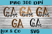 Georgia GA Leopard State Bundle SVG INCLUDED Sublimation PNG Digital Design