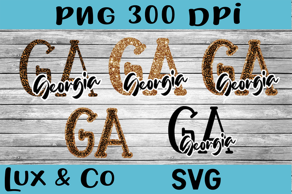 Georgia GA Leopard State Bundle SVG INCLUDED Sublimation PNG Digital Design