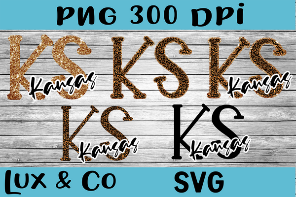 Kansas KS Leopard State Bundle SVG INCLUDED Sublimation PNG Digital Design