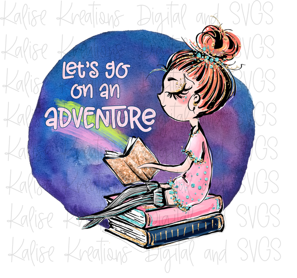 Let's go on an Adventure red hair Sublimation Transfer