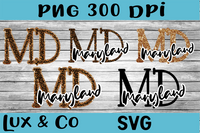 Maryland MD Leopard State Bundle SVG INCLUDED Sublimation PNG Digital Design