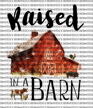 Raised in a Barn Sublimation Transfer
