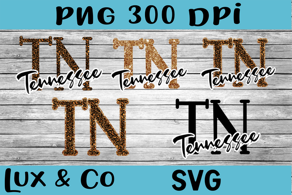 Tennessee TN Leopard State Bundle SVG INCLUDED Sublimation PNG Digital Design