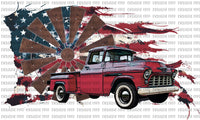 America American Flag Windmill Truck Sublimation Transfer