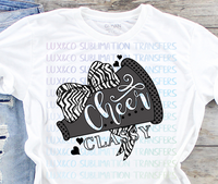 Cheer Classy Zebra Bow Sublimation Transfer