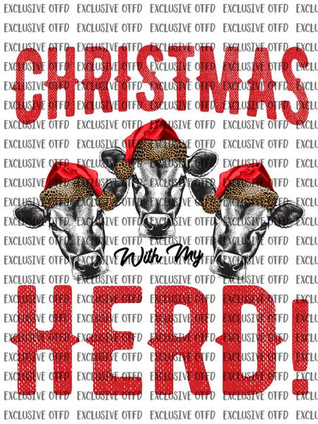 Christmas with my Herd Cows Sublimation Transfer