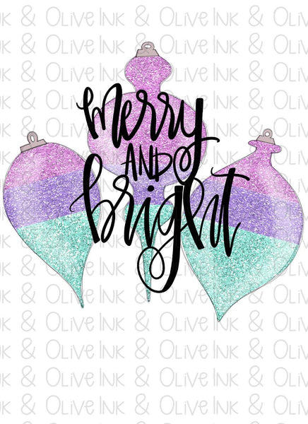 Merry and Bright Sublimation Transfer