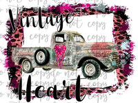 Vintage Heart Truck Sublimation Transfer Waterslide