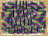 Beer Beads Boobies Mardi Gras Sublimation Transfer Waterslide