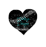 Distressed Baseball Softball  Heart SVG FILE