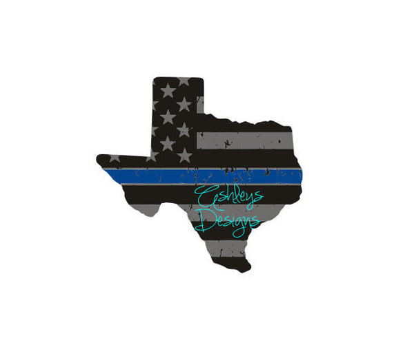 Distressed Texas Dallas Back the Blue State Police Emergency Crew SVG File