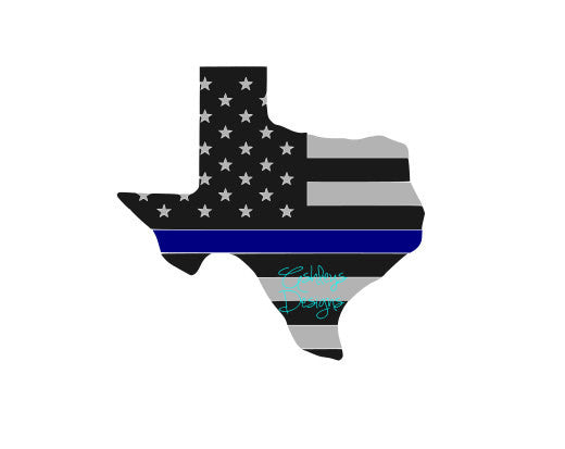 Texas State American Flag Police SVG File