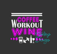 Coffee Workout Wine SVG File