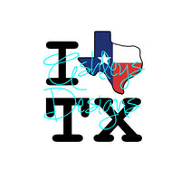 I Love Texas Flag SVG File