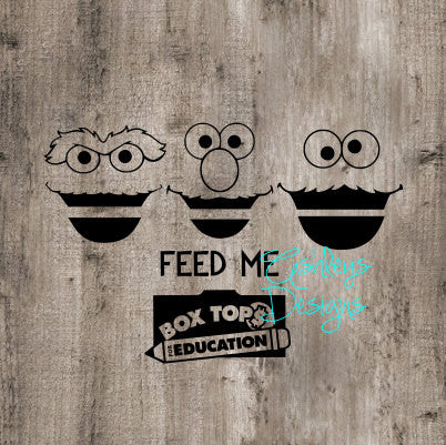 Oscar the Grouch Elmo Cookie Monster Box Top for Education Trash Can SVG File