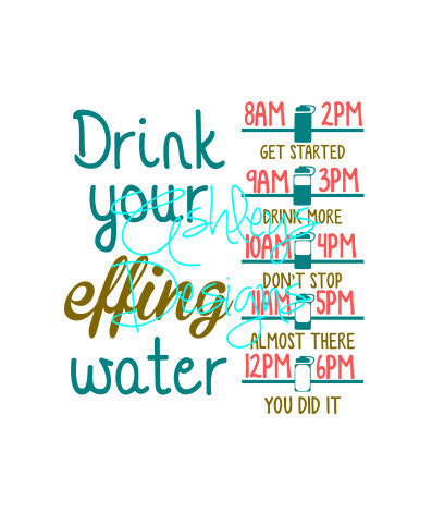 Drink Your Effing Water SVG File